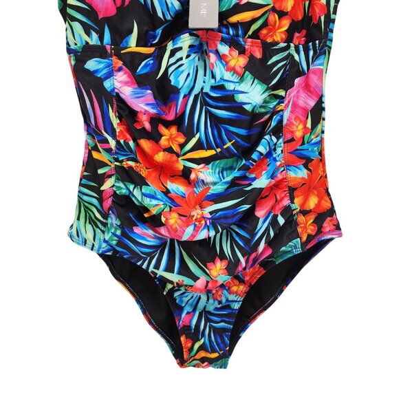 Tempt Me Womens Floral One-Piece Swimsuit Size M Adjustable Straps Multicolor - Picture 5 of 9